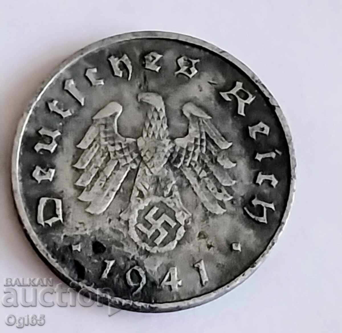 Γερμανικό νόμισμα του Ράιχ 10 Ράιχσπφενιχ. Έτος 1941 με τιμή € 1.00 | 1.96 BGN
