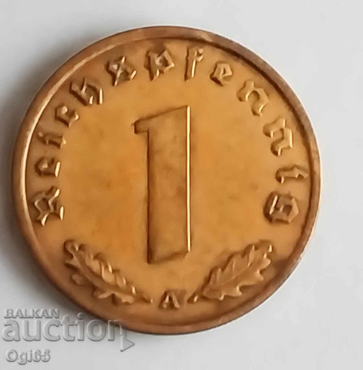 Licitație UNC. Reich German 1 pfennig 1939