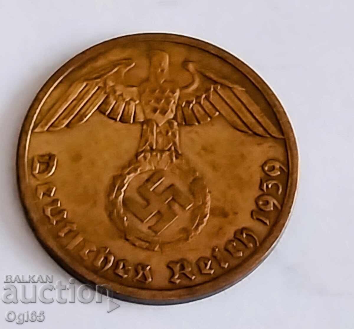 Livrarea UNC. Reich German 1 pfennig 1939