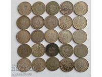 LOT FRENSKI SREBŬRNI MONETI 25 br. X 1 FRANK