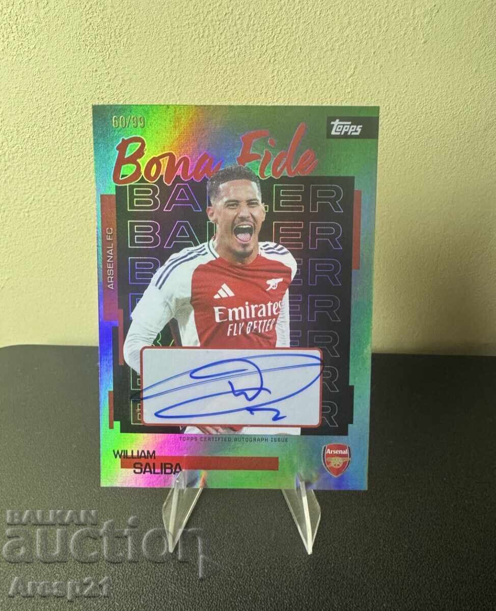 William Saliba autograph card