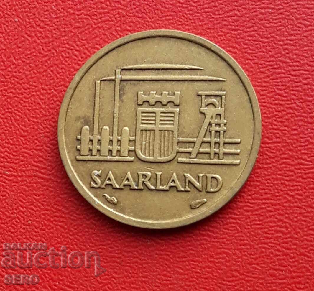 Germania-Saarland/ocupație franceză/-10 franci 1954 cu preț € 4.00 | 7.82 BGN