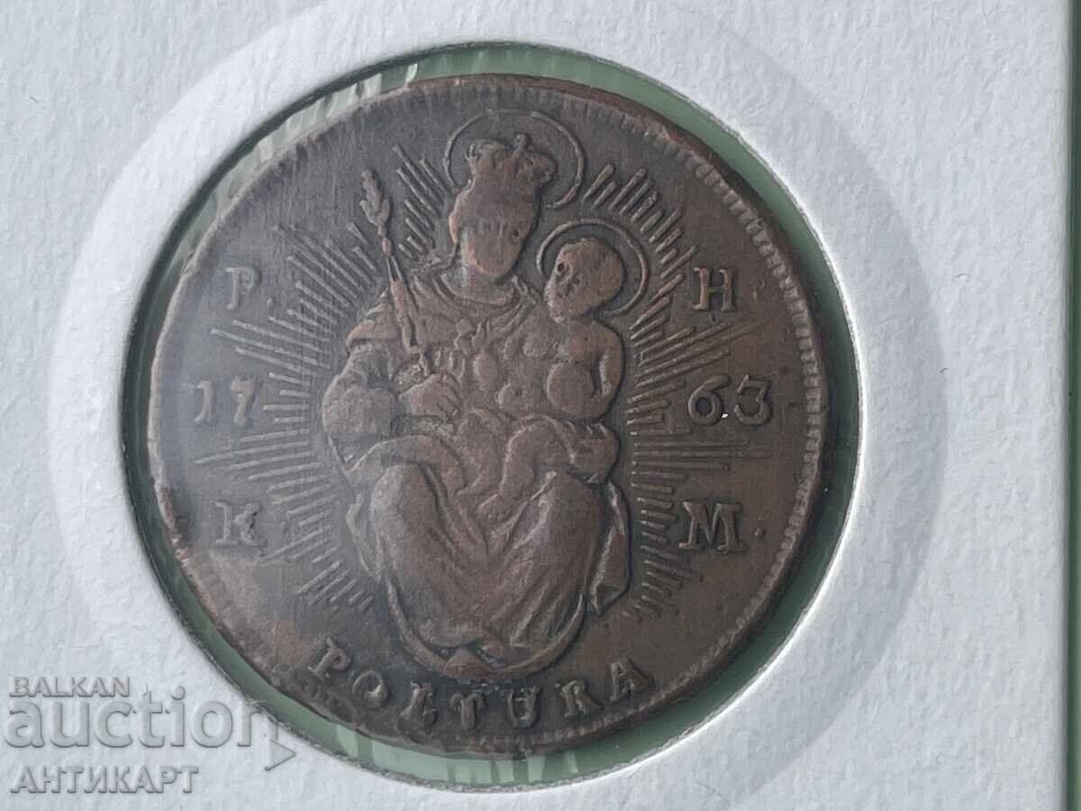 Αυστροουγγαρία νόμισμα 1 Πολτούρα poltura 1763 Μαρία Θηρεσία