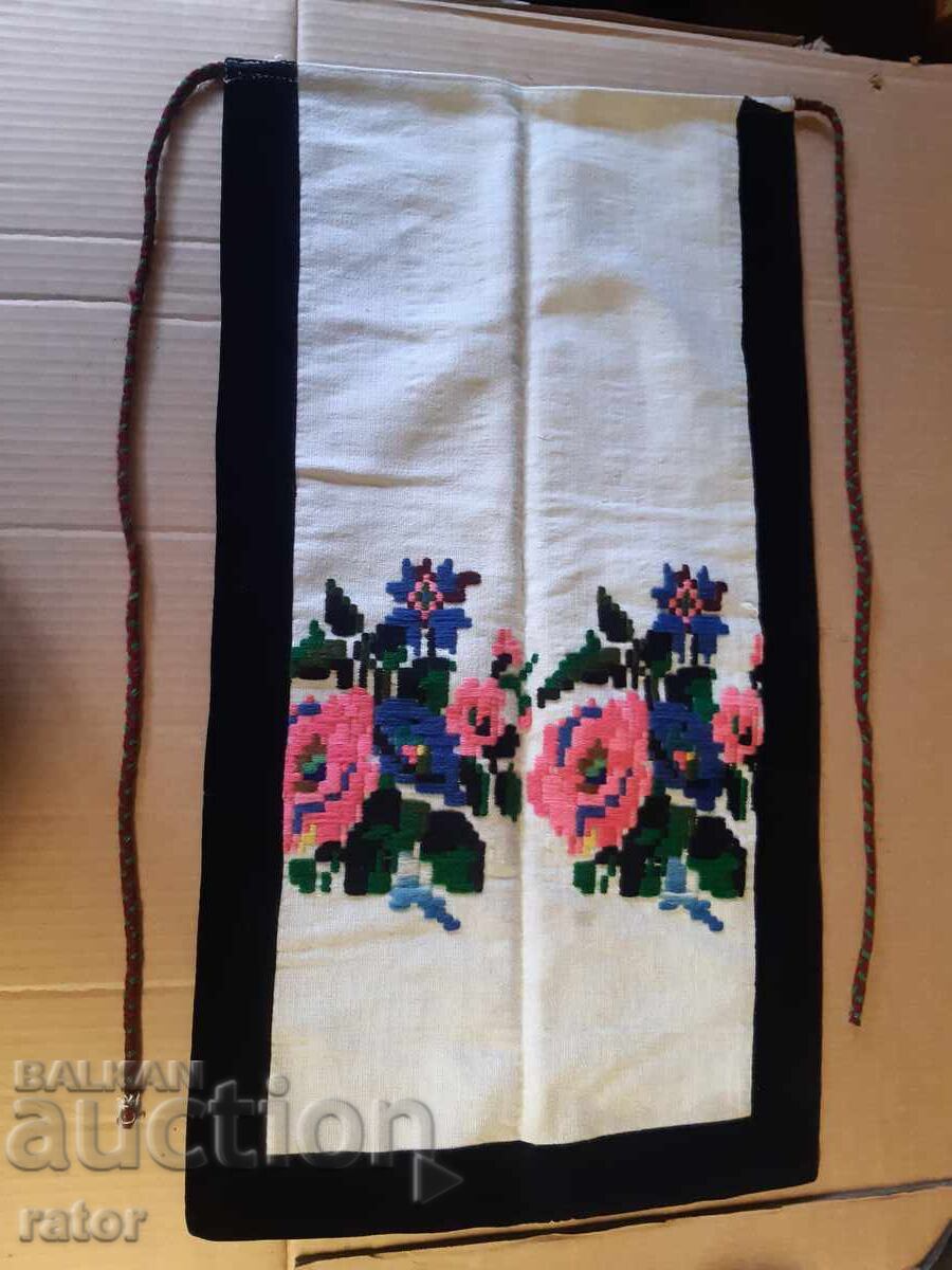 Autentic șorț țărănesc vlah din lână țesută, costum popular