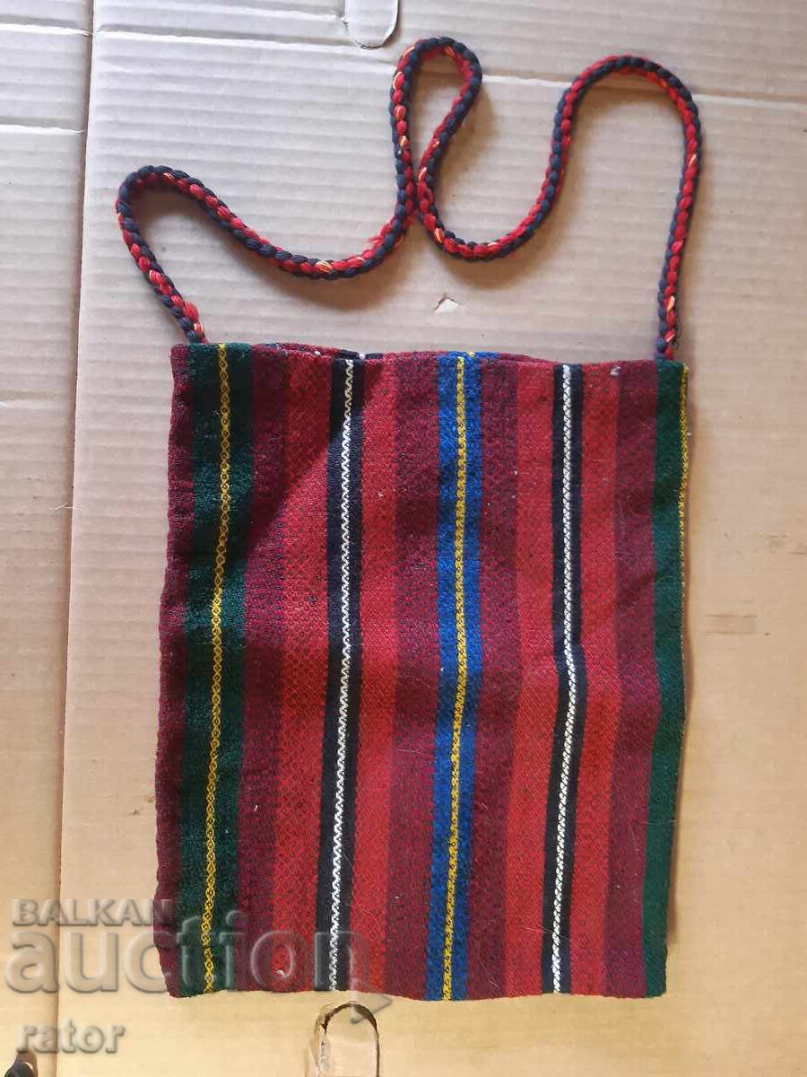 Αυθεντικό υφαντό μάλλινο τσαντάκι, τσάντα, παραδοσιακή φορεσιά