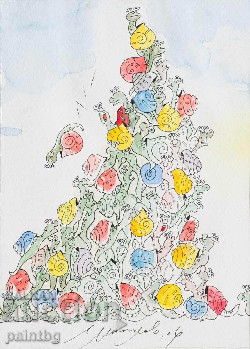 Lyubomir Mihaylov, υπέροχος πίνακας, μικτή τεχνική με τιμή € 10.00 | 19.56 BGN