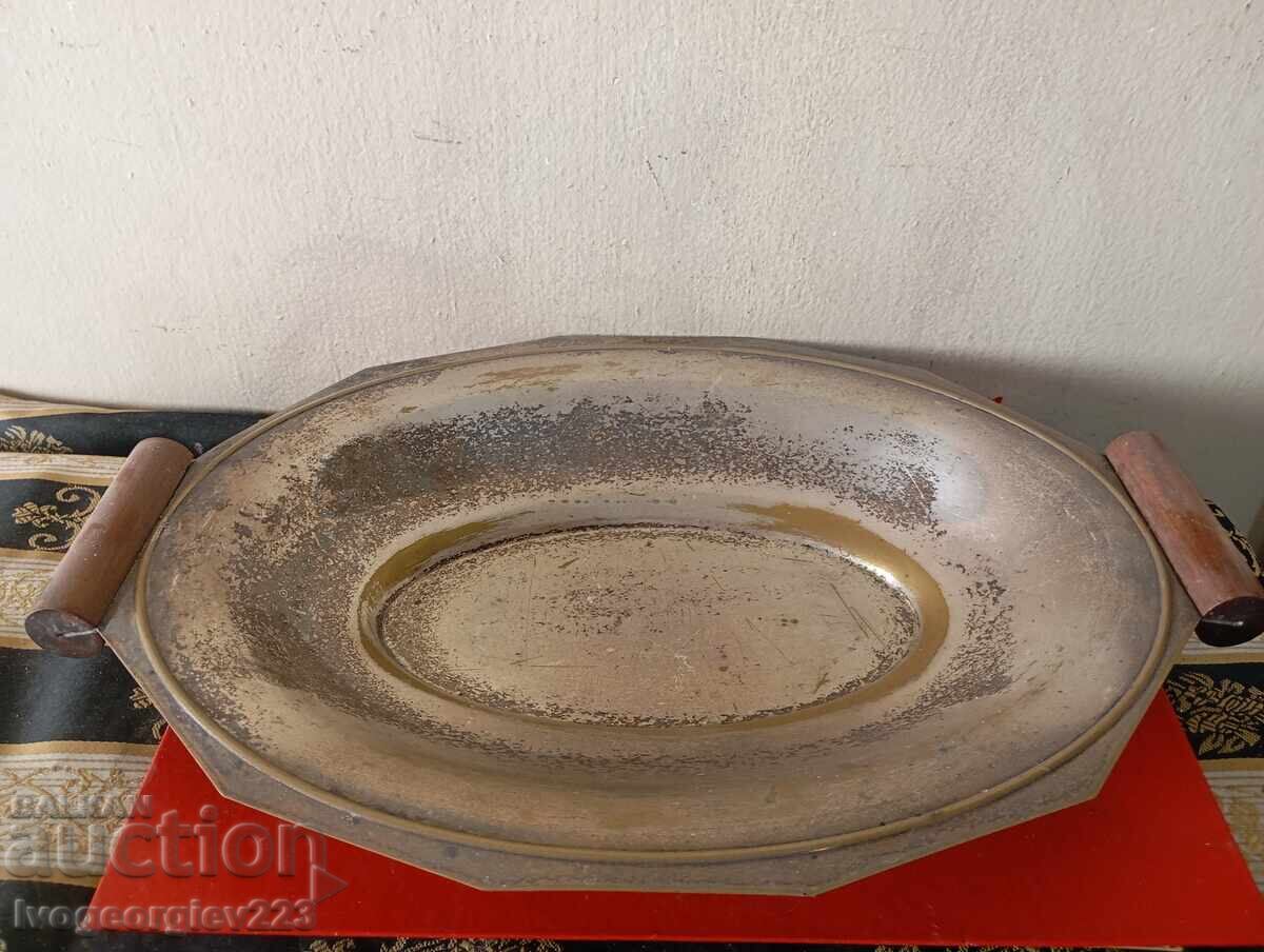 Fructieră argintată, bol, coș Art Deco