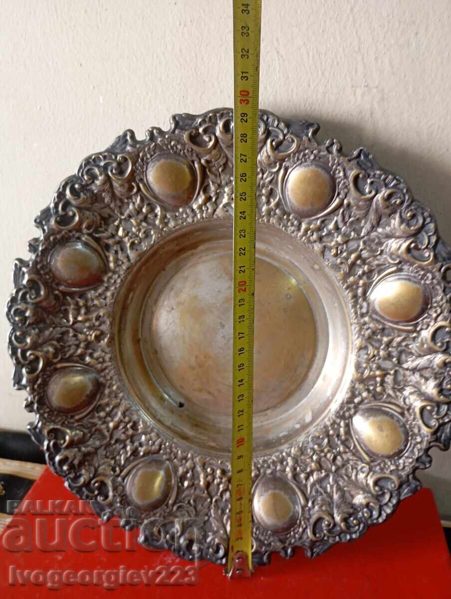 Licitație Fructieră argintată, bol, coș Art Deco