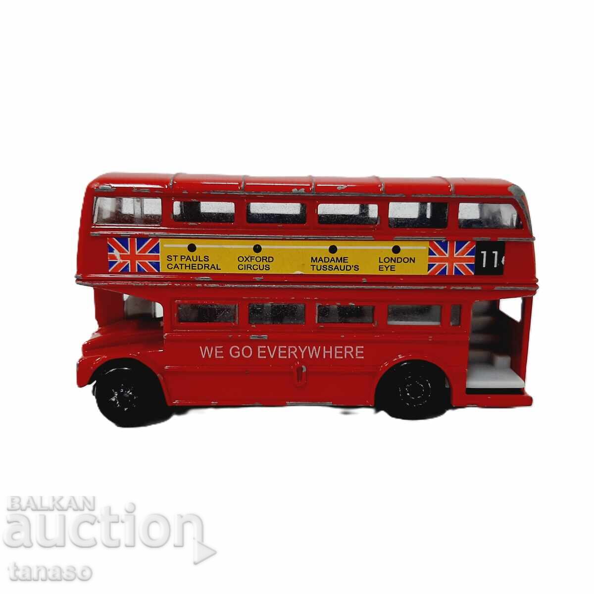 Лондонски британски автобус, ретро играчка, модел (15.4)
