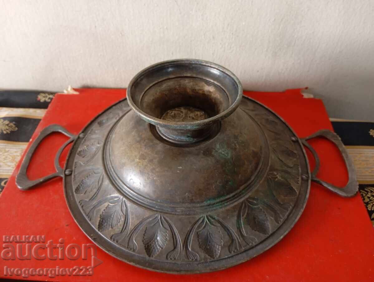Fructieră, bol, coșuleț argintat, Art Nouveau - 5