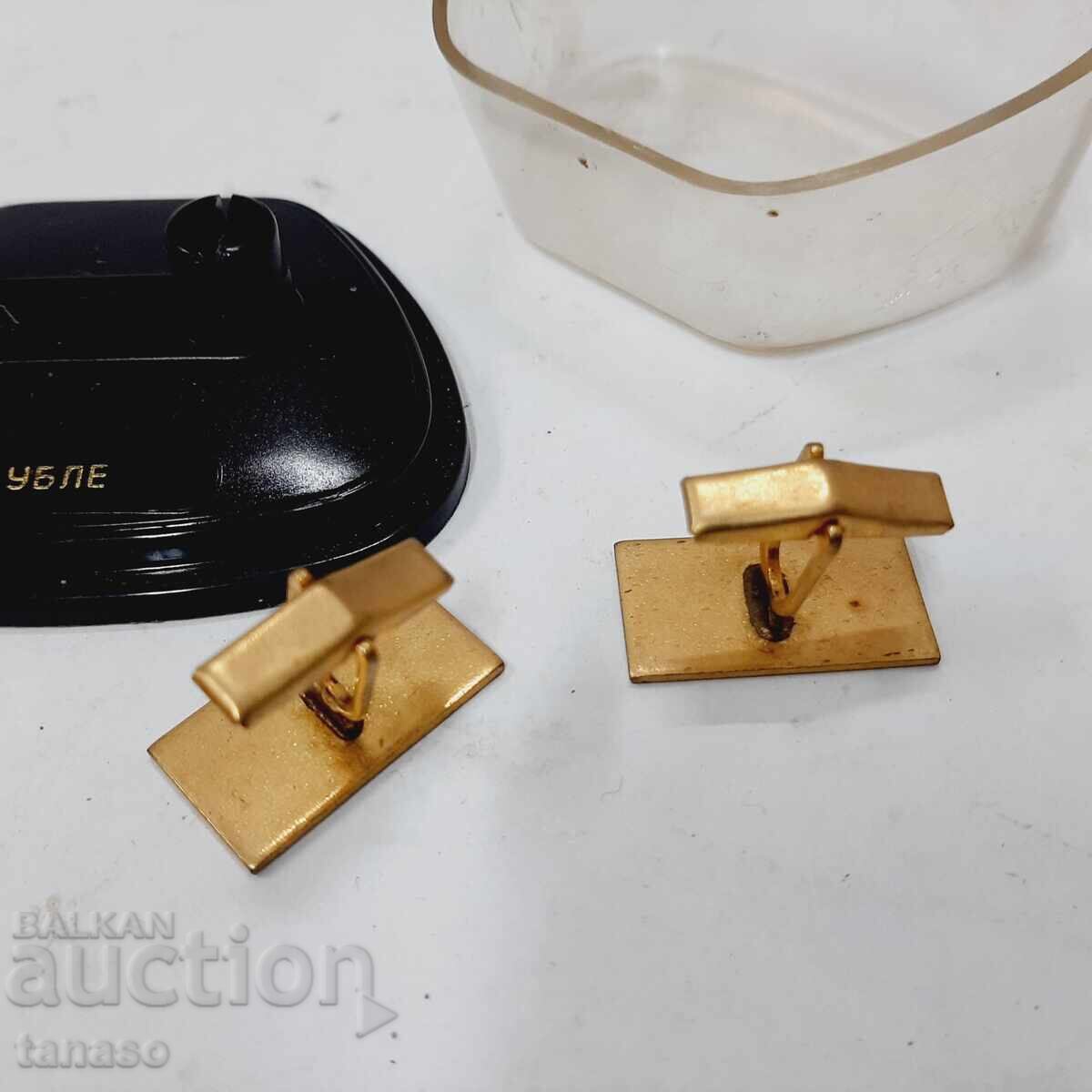 Licitație Butoni/Butoane de manșetă vintage placate cu aur "DUBLE"