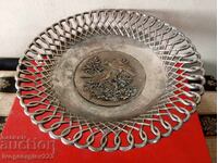 Посребрена фруктиера,купа,панер в стил арт деко