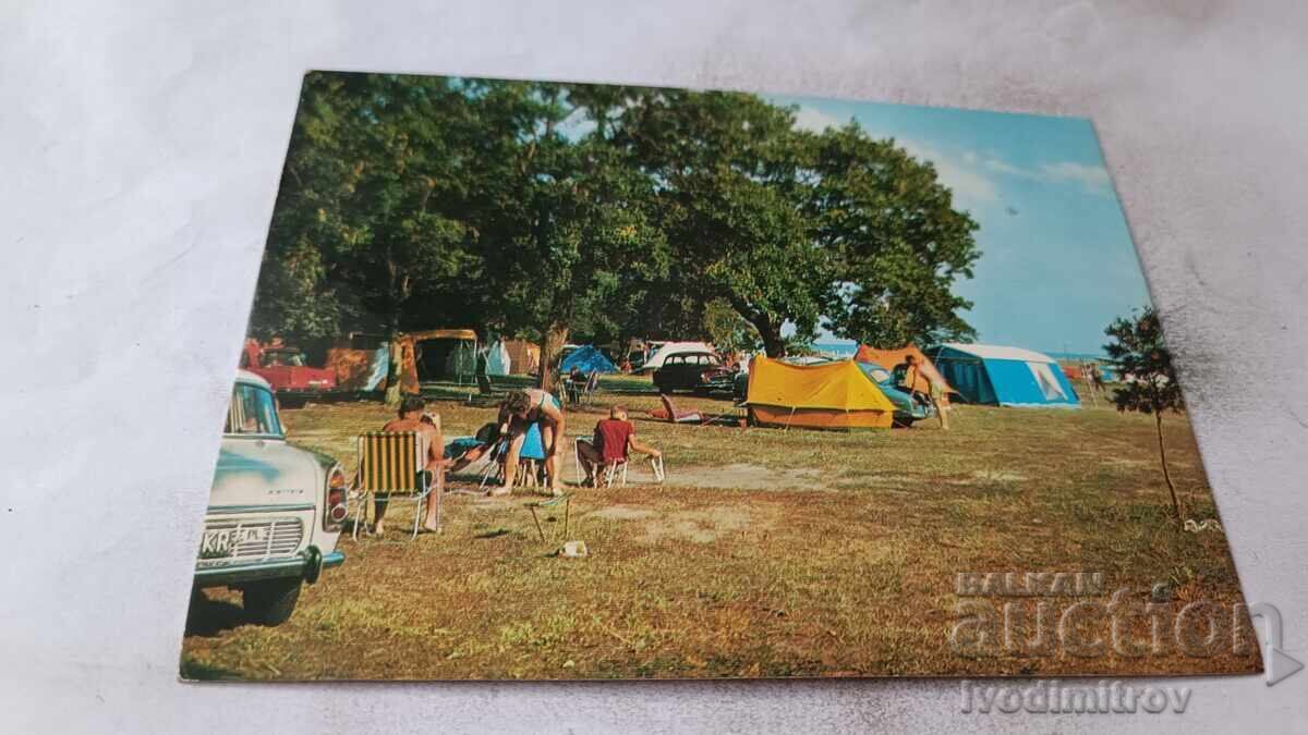 Пощенска картичка Къмпинг Рай срай река Камчия 1988