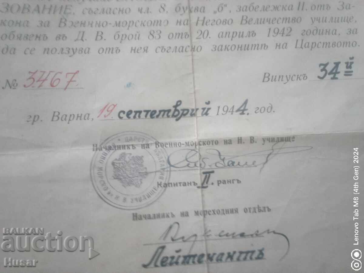 Παράδοση Μοναδικό δίπλωμα από τη Βασιλική Σχολή Ναυτικών Δοκίμων