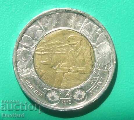 Καναδάς 2 δολάρια 2015 - 100 χρόνια ποίημα "In Flanders Fields"