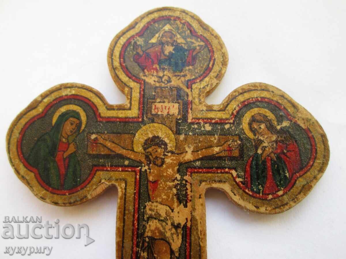 Доставка на 1946 стар религиозен кръст литография 1000г Св Иван Рилски