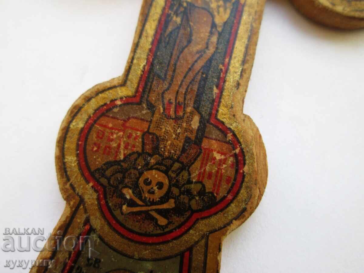 1946 стар религиозен кръст литография 1000г Св Иван Рилски - 5