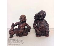 Две стари соц. фолклорни фигури скулптури гипс