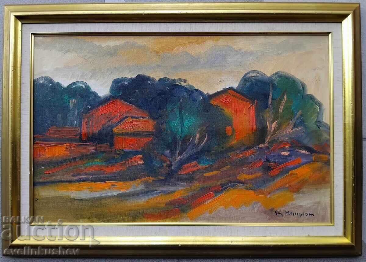 Oil painting by Stig Hagblom 55 x 35 cm / 67 x 47 cm - 5