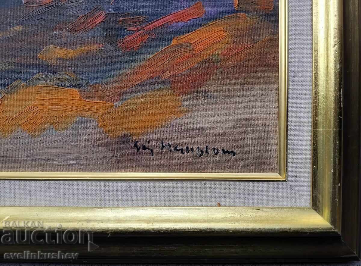 Oil painting by Stig Hagblom 55 x 35 cm / 67 x 47 cm - 6