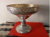 Silver-plated bowl, fruit bowl Art Deco