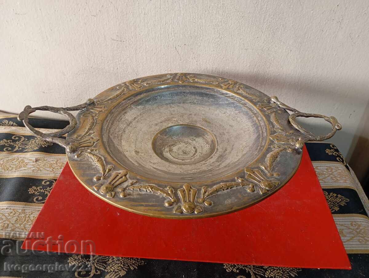 Bol argintat, fructieră Art Deco