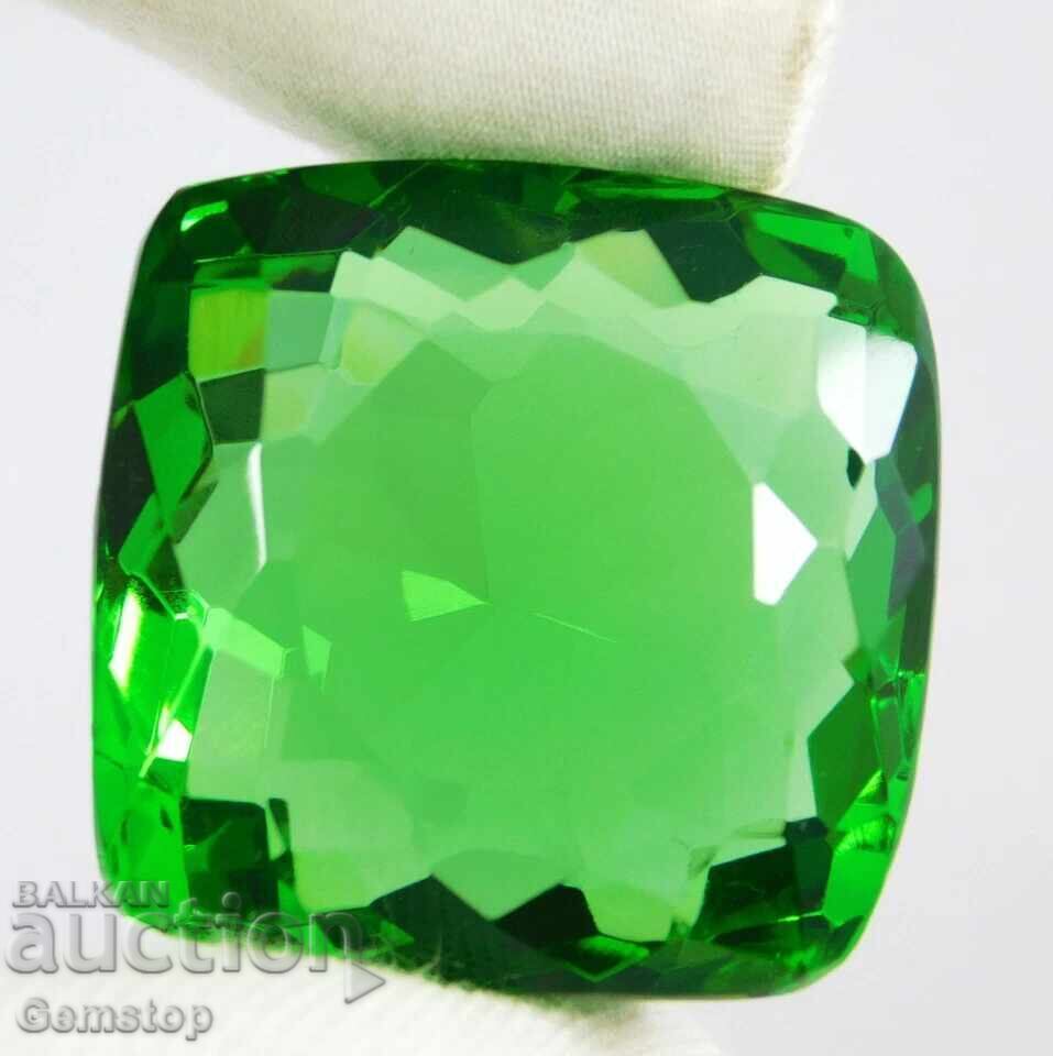 Licitație Fără preț de rezervă! 109,65 ct. peridot natural tăietură cushion, certificat OMGTL, de la 1 leu!