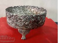 Silver-plated bowl, fruit bowl Art Deco