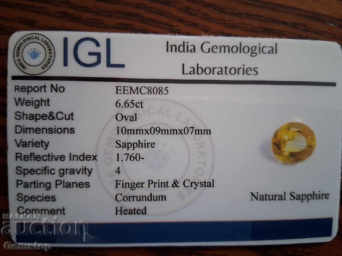 PREȚ DE START! 6.65 ct. safir natural oval cert. IGL de la 1 ct! - 5