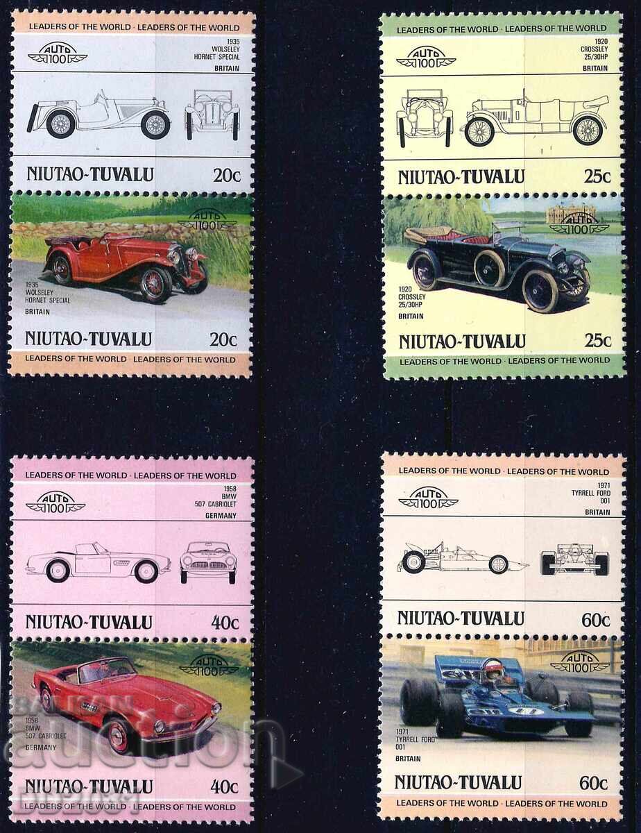 Tuvalu/Niutao/1985 - Αυτοκίνητα Leaders of the World 2 MNH