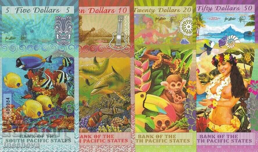 SET PACIFICUL DE SUD - 2016-2017 - UNC BANCNOTE DIN POLIMER