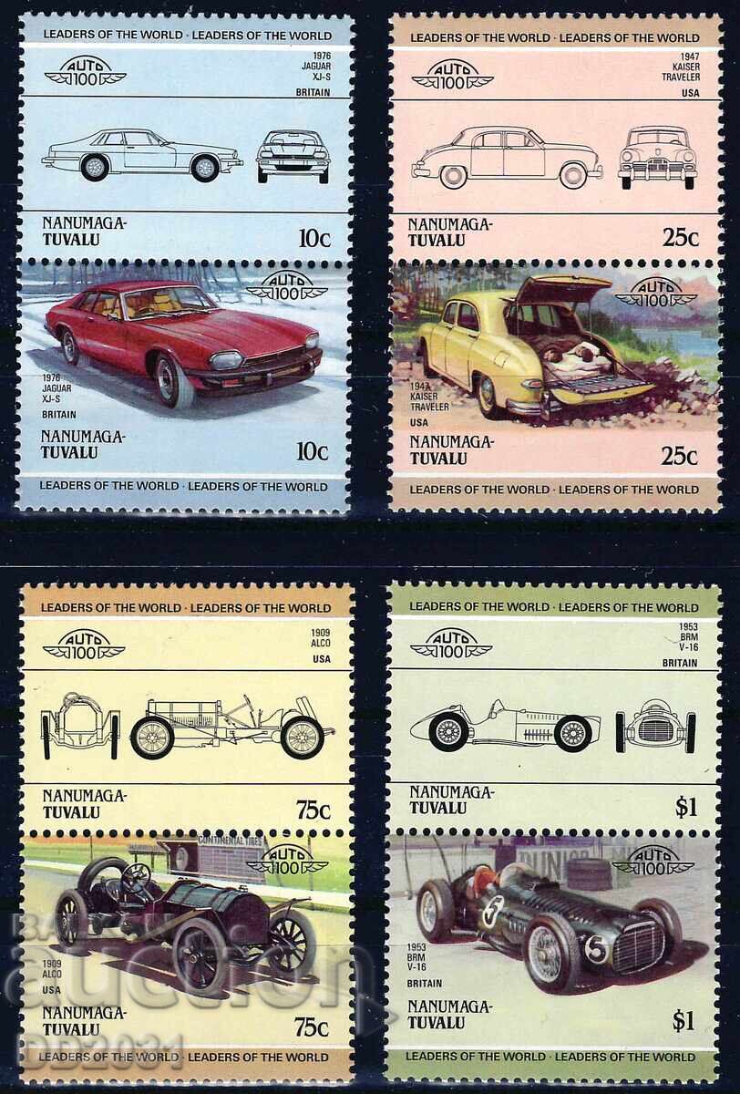 Tuvalu/Nanumaga/1985 - automobile Leaders of the World 3 MNH