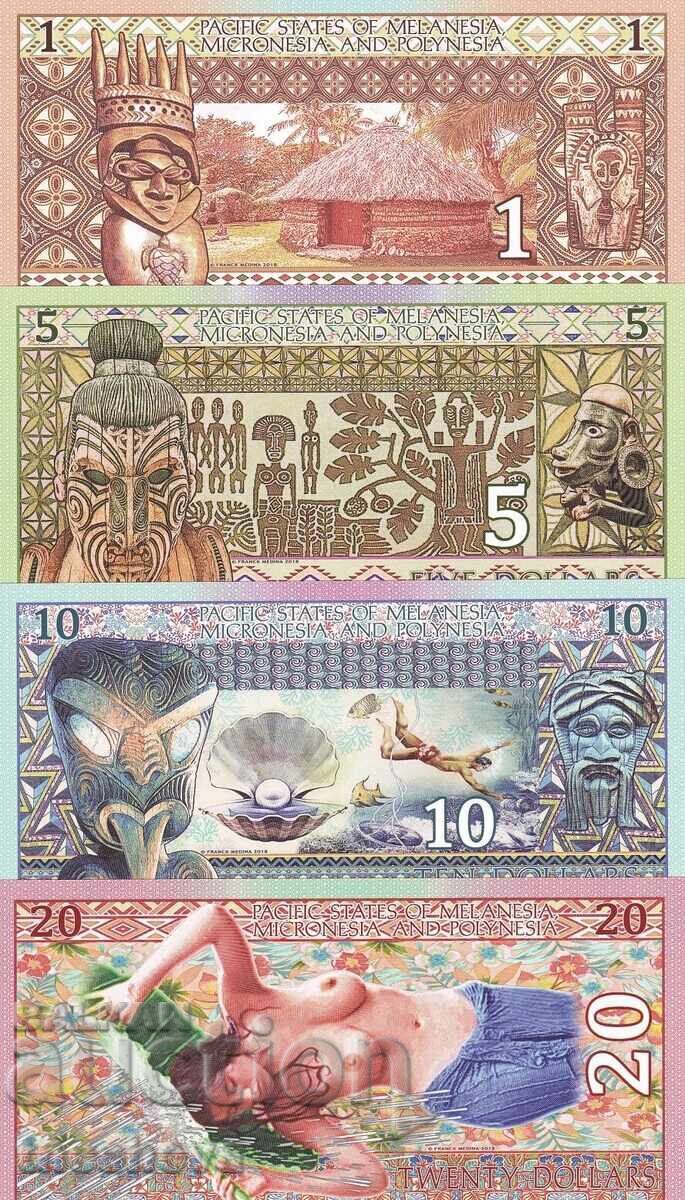 SET STATELE PACIFICULUI - 2016 - UNC - POLIMER cu preț € 32.00 | 62.59 BGN