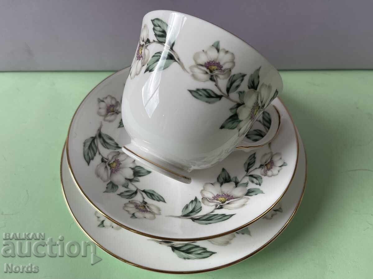 Set de ceai Crown Staffordshire din trei piese