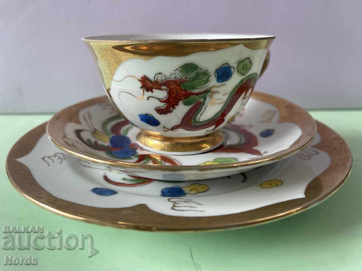 Πορσελάνινο τριπλό σετ τσαγιού με σήμανση