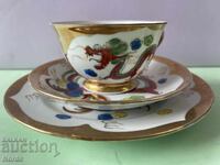 Πορσελάνινο τριπλό σετ τσαγιού με σήμανση