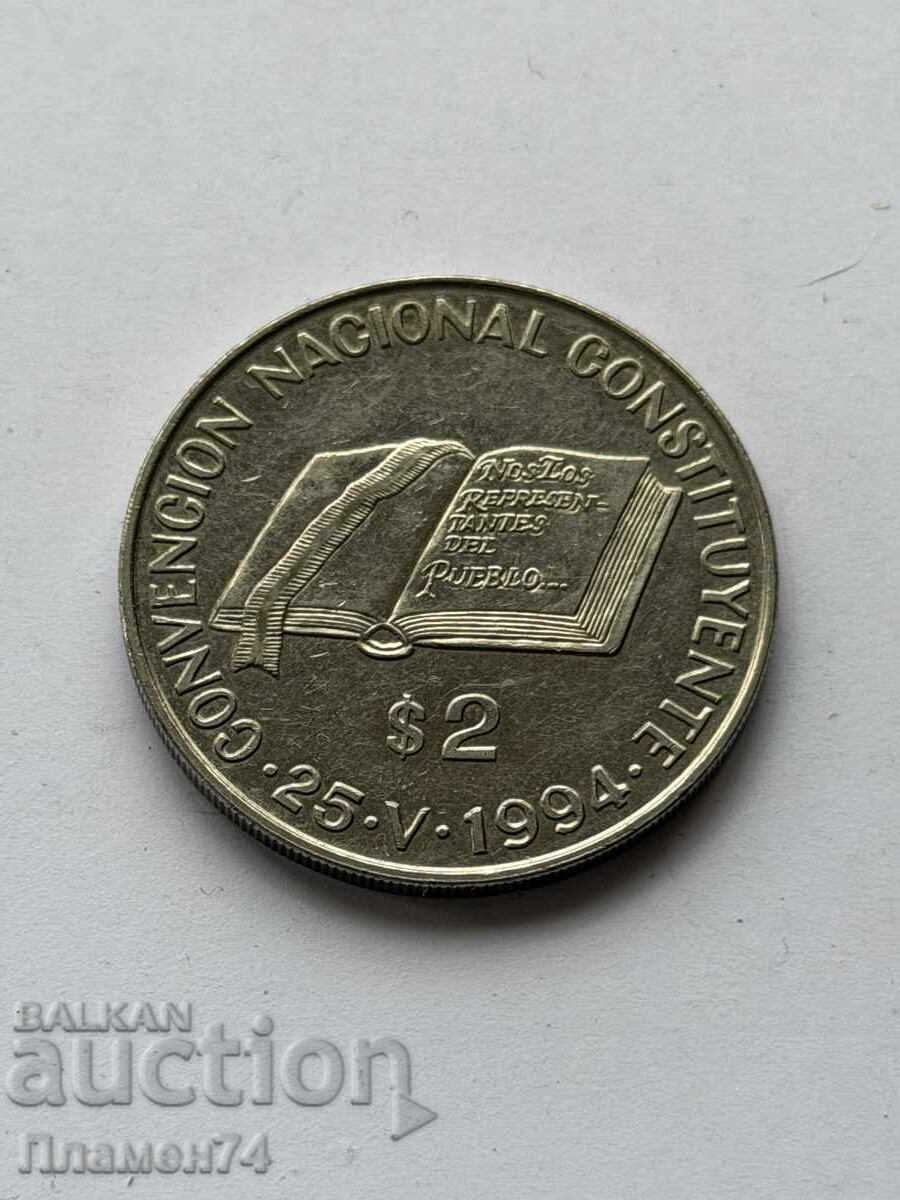 2 pesos 1994 Argentina National Constituent Assembly