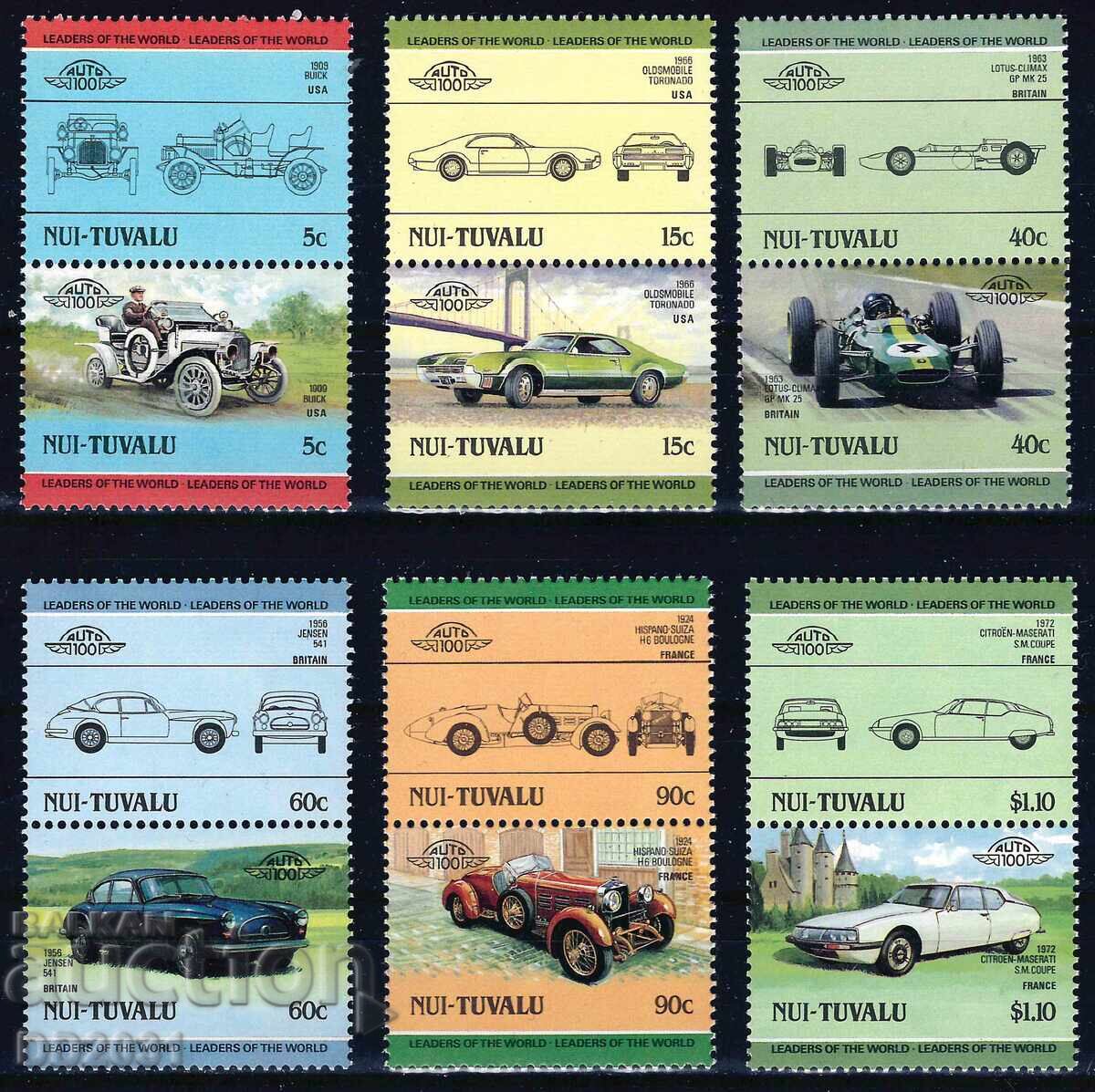 Τουβαλού/Νούι/1985 - αυτοκίνητα Leaders of the World 2 MNH