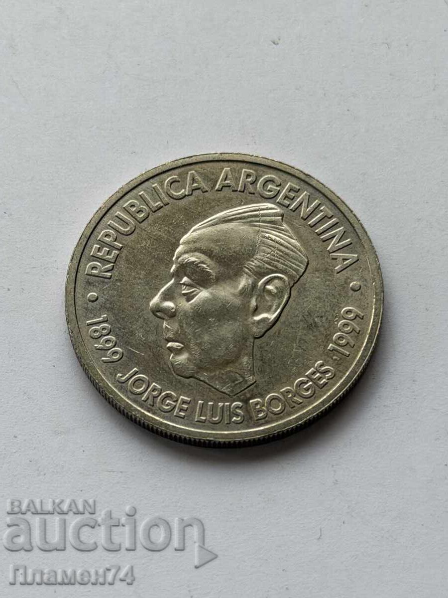 2 πέσος 1999 Αργεντινή Χόρχε Λουίς Μπόρχες συγγραφέας με τιμή € 3.50 | 6.85 BGN