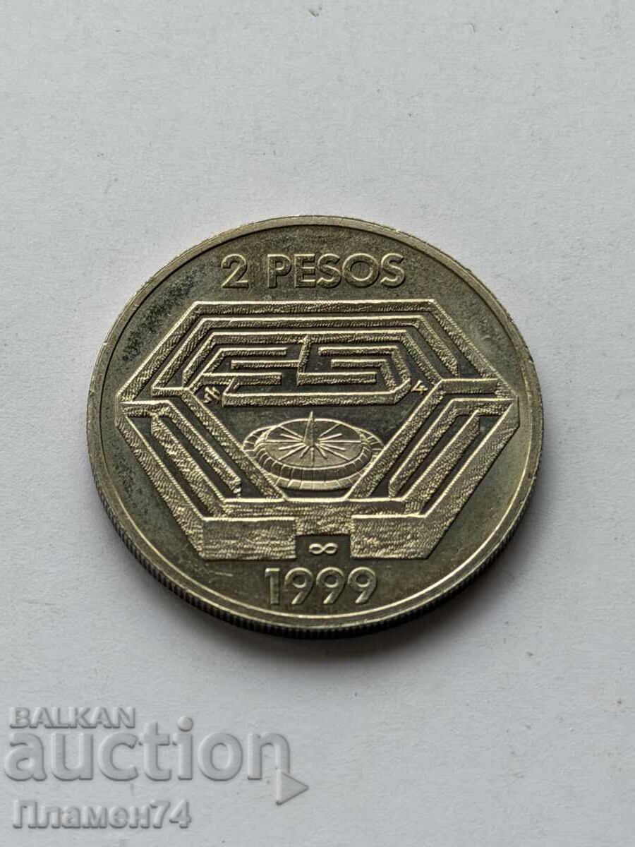 2 πέσος 1999 Αργεντινή Χόρχε Λουίς Μπόρχες συγγραφέας