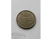 2 πέσος 2002 Αργεντινή Μαρία Εύα Ντουάρτε ντε Περόν