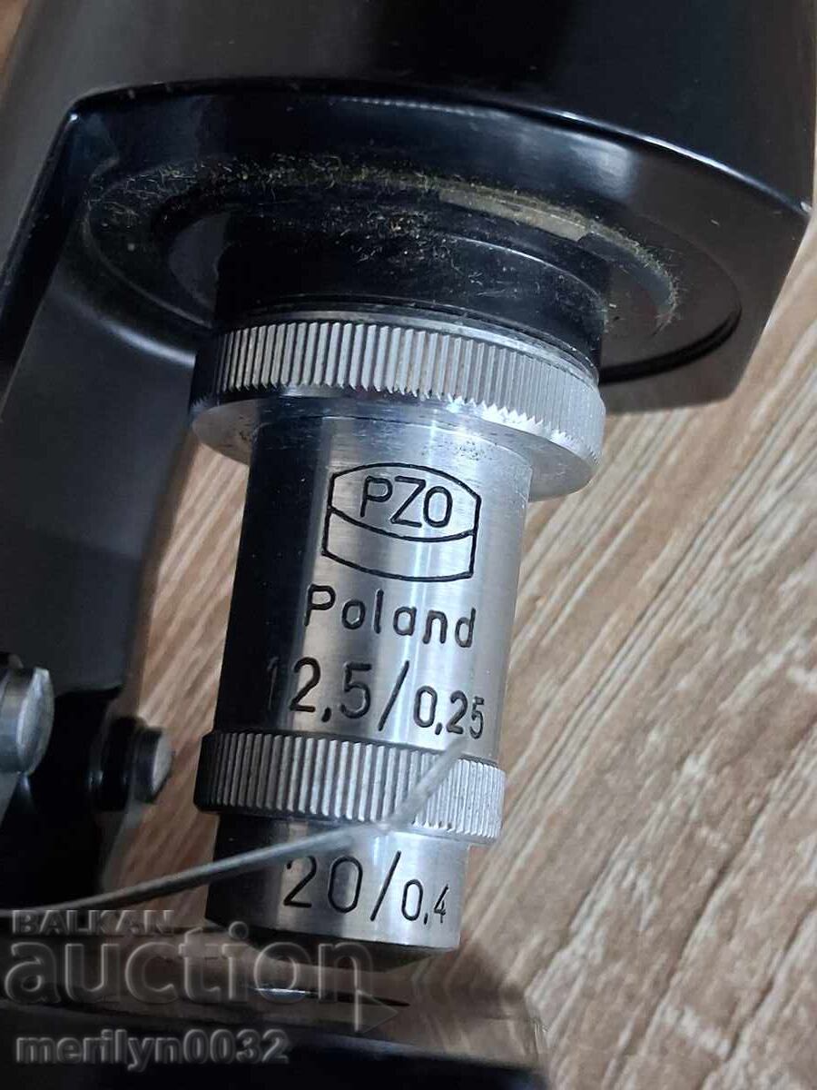 Микроскоп "PZO Warszawa" Полша Poland 70-80-те години - 6