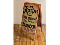 Vintage διαφημιστική ταμπέλα για καφέ Βραζιλίας και μποζά