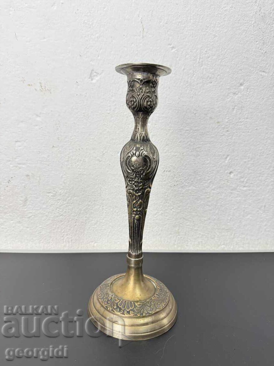 Richly ornamented bronze candlestick. No. 8119