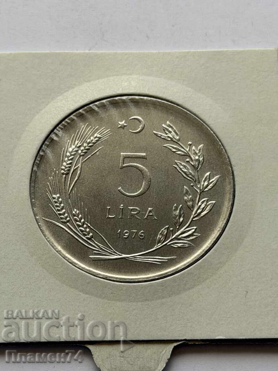 5 lire 1976 Turcia Educație cu preț € 20.00 | 39.12 BGN