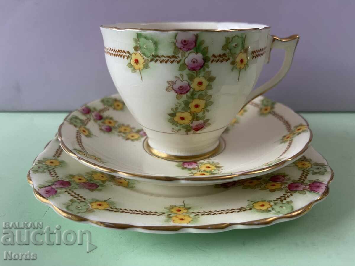 Set de ceai englezesc vintage, pentru trei persoane