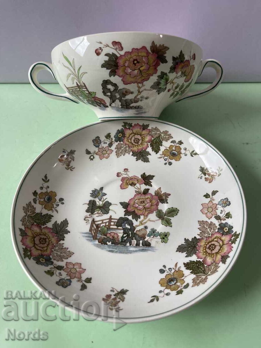 Παράδοση Wedgwood διπλό σετ μπολ και πιατάκι
