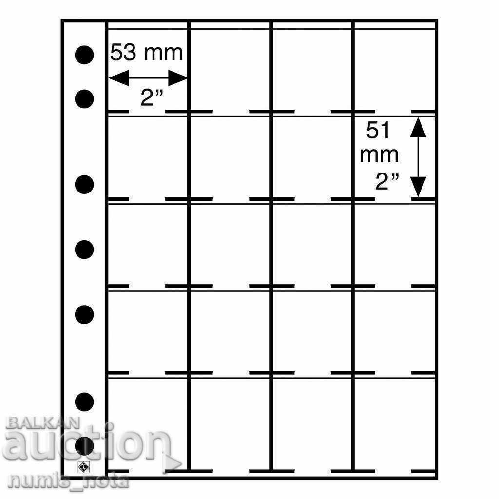 Foi GRANDE pentru 20 de monede in cutii de carton de dimensiunea - 50x50 mm /c