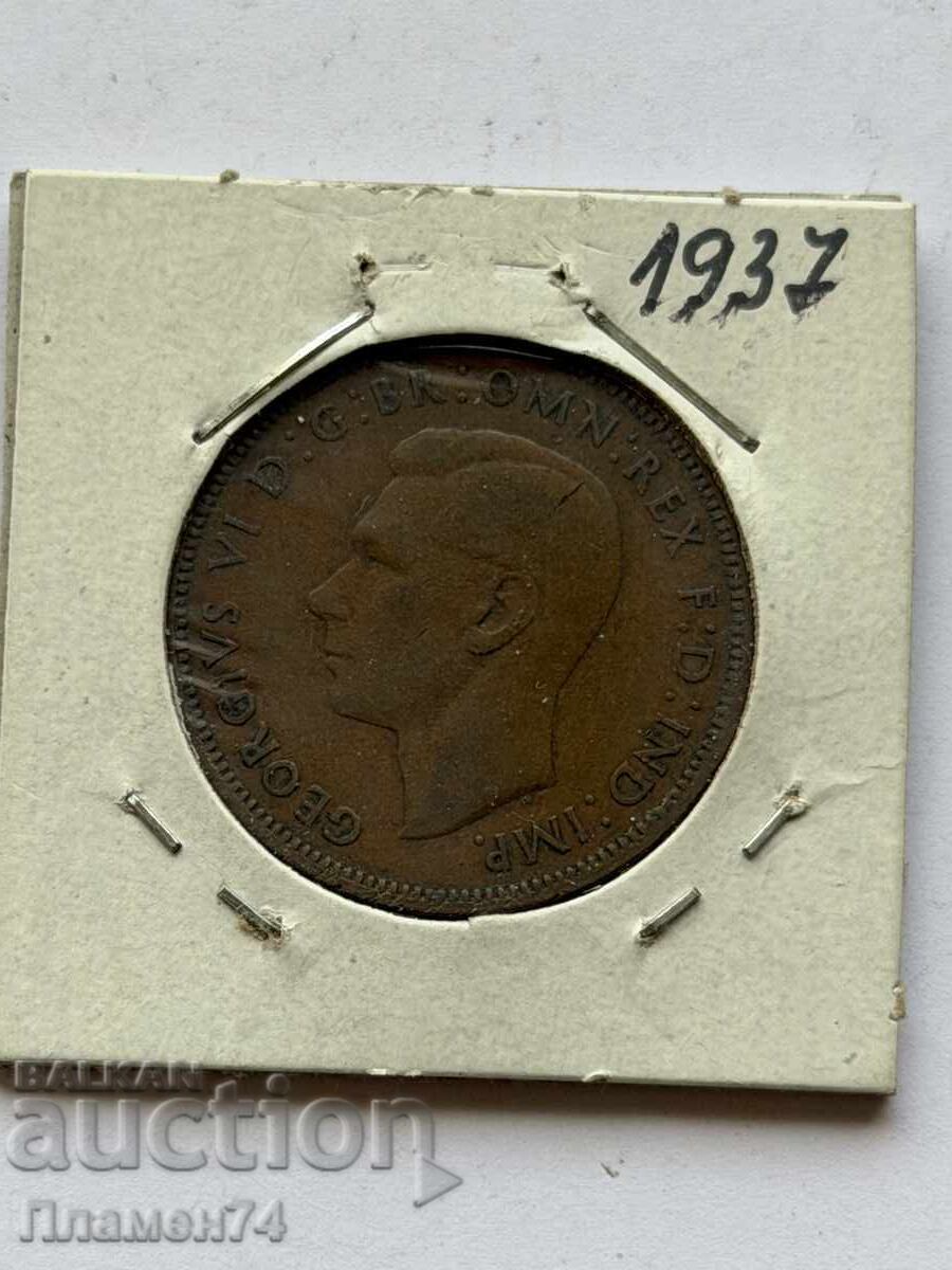 1/2 penny 1937 Marea Britanie