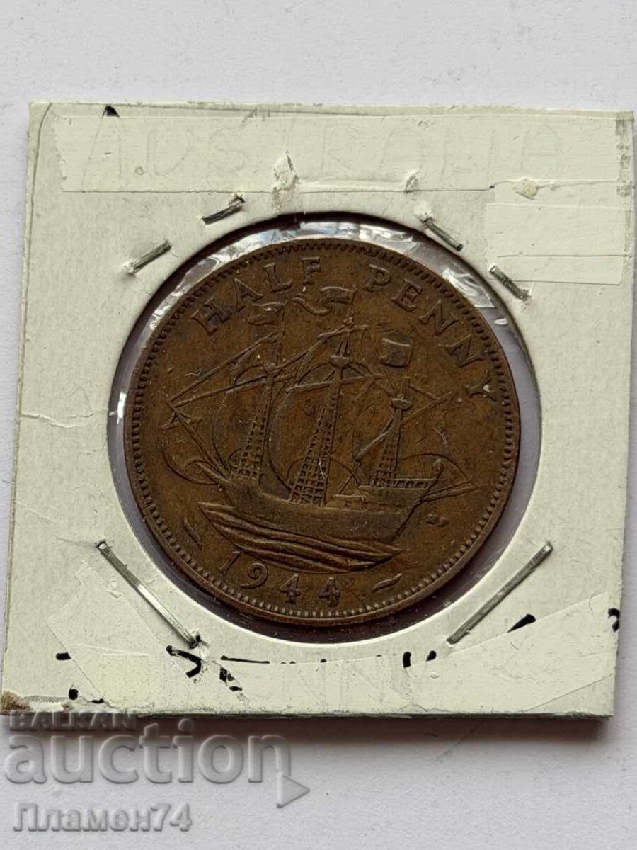 1/2 penny 1944 Marea Britanie cu preț € 1.50 | 2.93 BGN